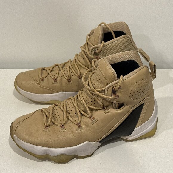 9/10 Size 11.5 - Nike LeBron 13 XIII Elite LB Linen Vanchetta Tan 876805-299 - Picture 1 of 9